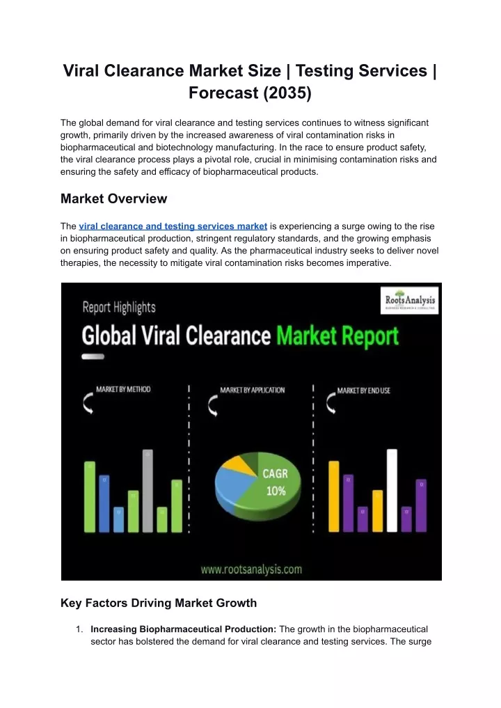 viral clearance market size testing services