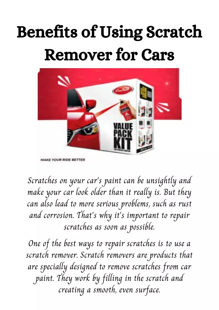 benefits of using scratch remover for cars