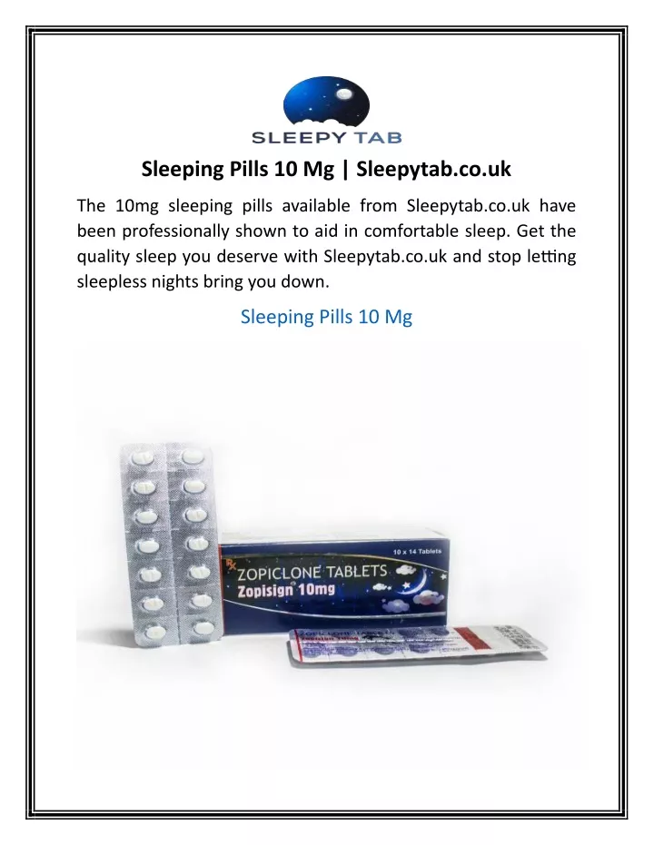 sleeping pills 10 mg sleepytab co uk