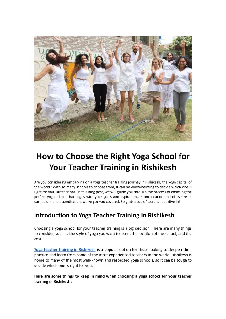 how to choose the right yoga school for your