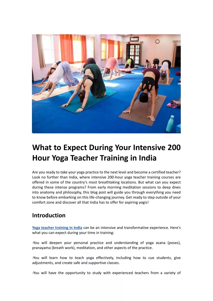 what to expect during your intensive 200 hour