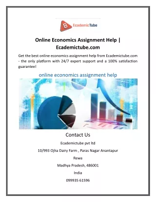 online economics assignment help ecademictube com