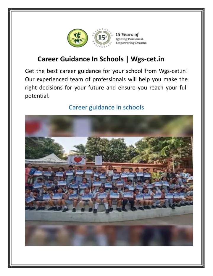 career guidance in schools wgs cet in