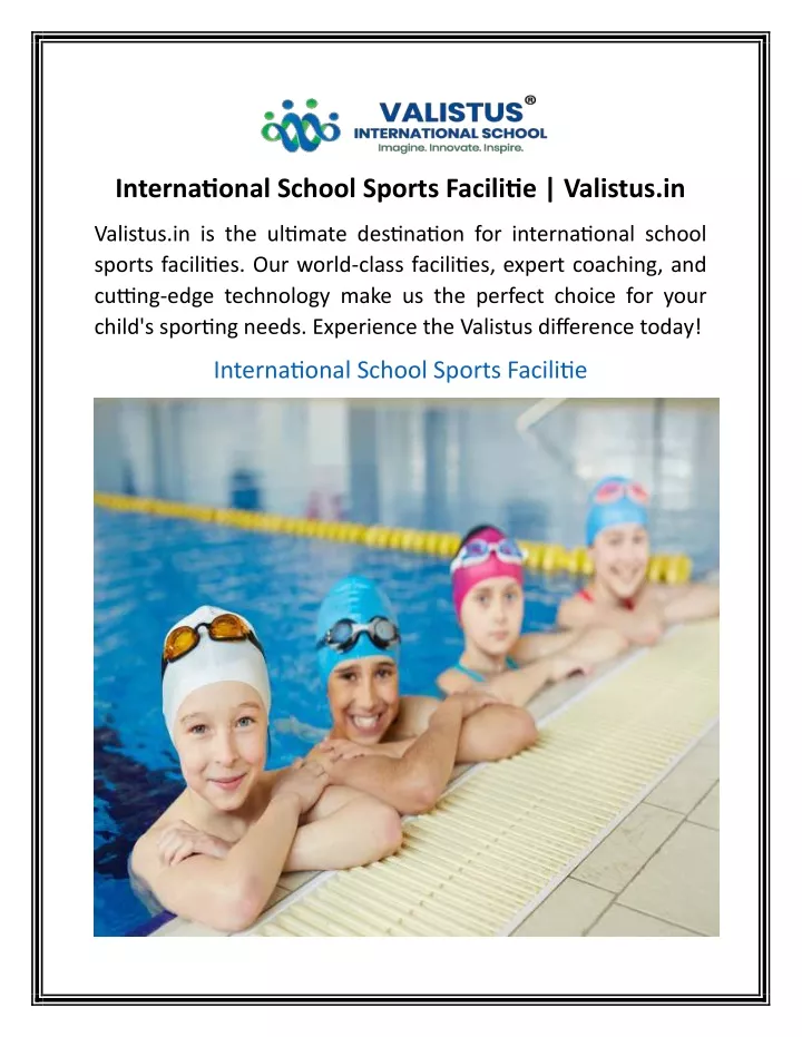 international school sports facilitie valistus in