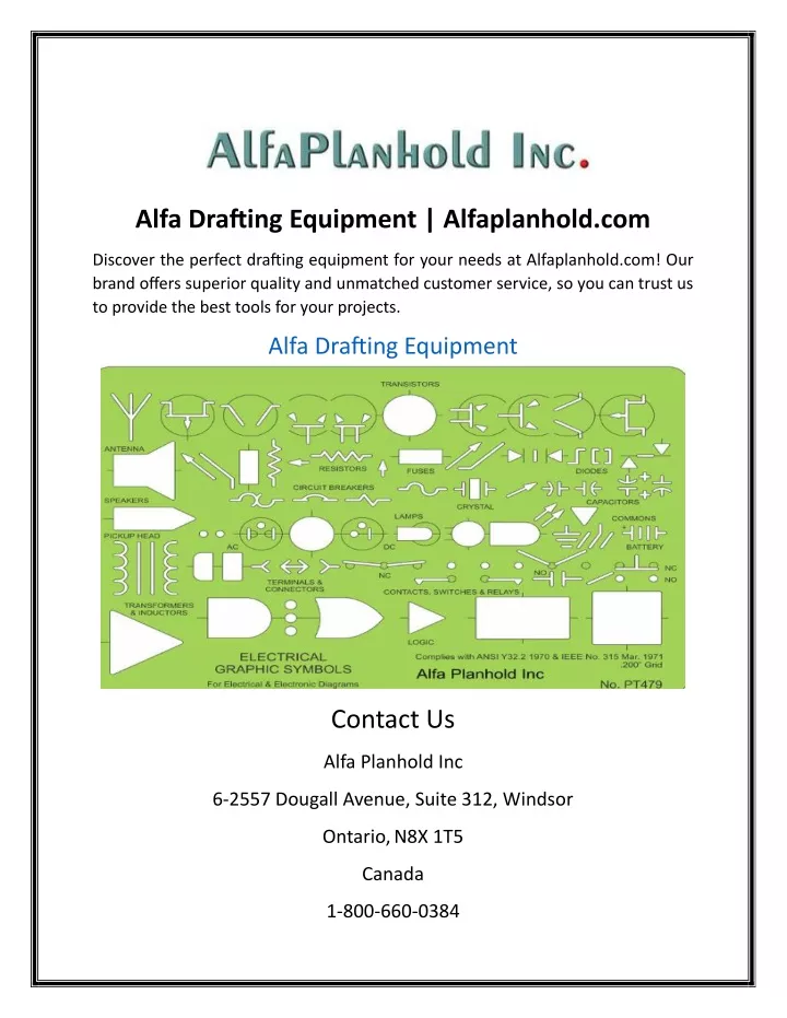 Explore Premium Drafting Supplies in Canada with Alfa Planhold Inc. -  AlfaPlanhold Inc.