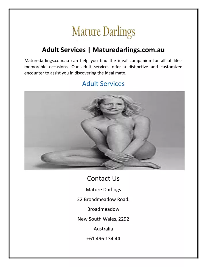 adult services maturedarlings com au