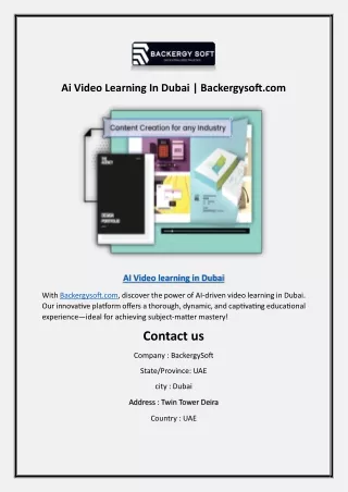 Ai Video 5Professional Web Design Services In Dubai | Backergysoft.com
