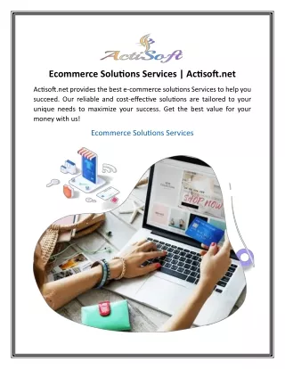 Ecommerce Solutions Services  Actisoft.net