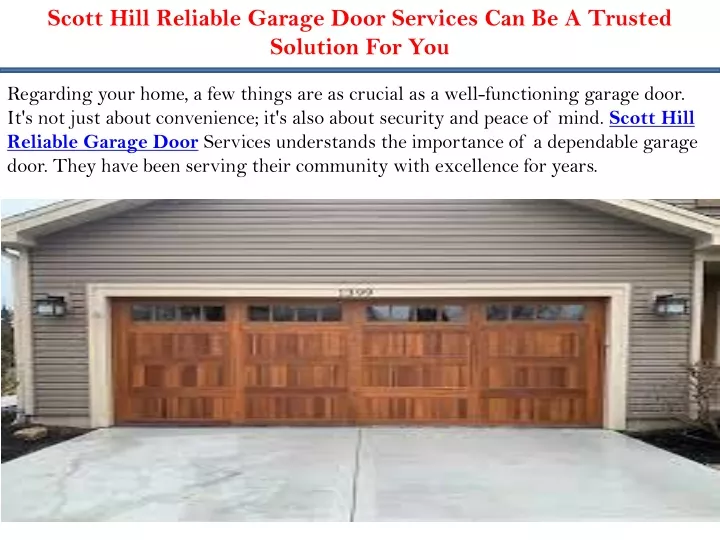 scott hill reliable garage door services