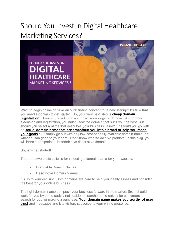 should you invest in digital healthcare marketing