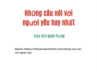nh ng c u n i v i ng i y u hay nh t