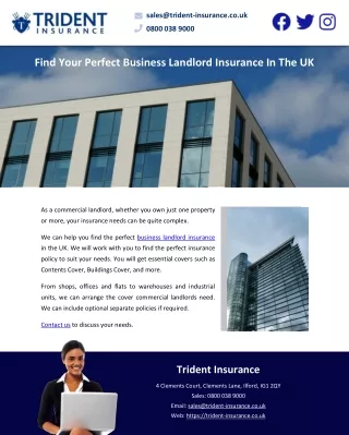 Find Your Perfect Business Landlord Insurance In The UK