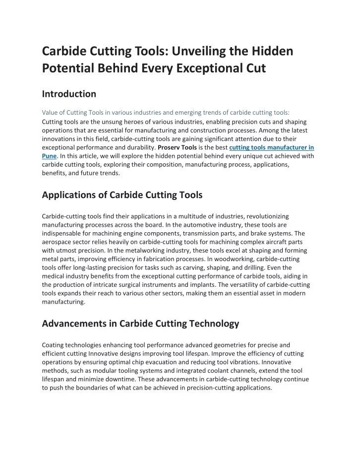 carbide cutting tools unveiling the hidden