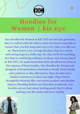 Stay Cozy in Style with Hoodies for Women | KIC NYC
