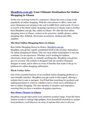 shopbeta com gh your ultimate destination