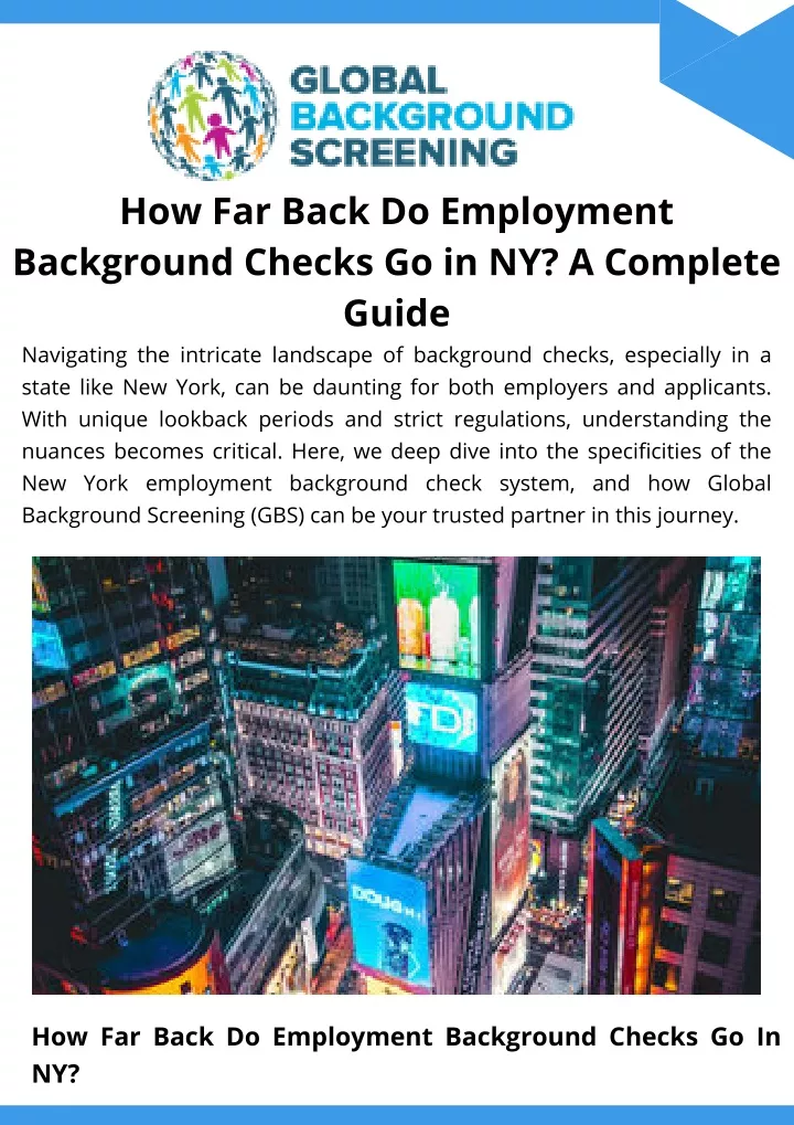 how far back do employment background checks