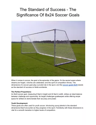 The Standard of Success - The Significance Of 8x24 Soccer Goals