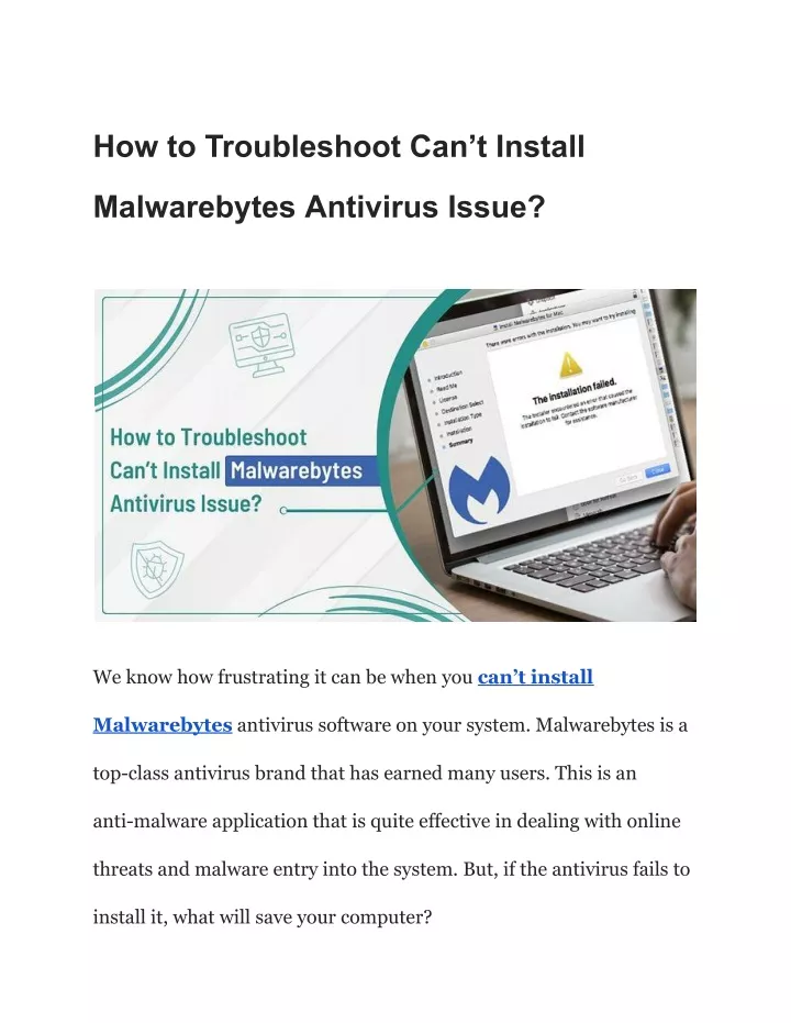 how to troubleshoot can t install
