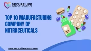 Top 10 manufacturing company of nutraceuticals