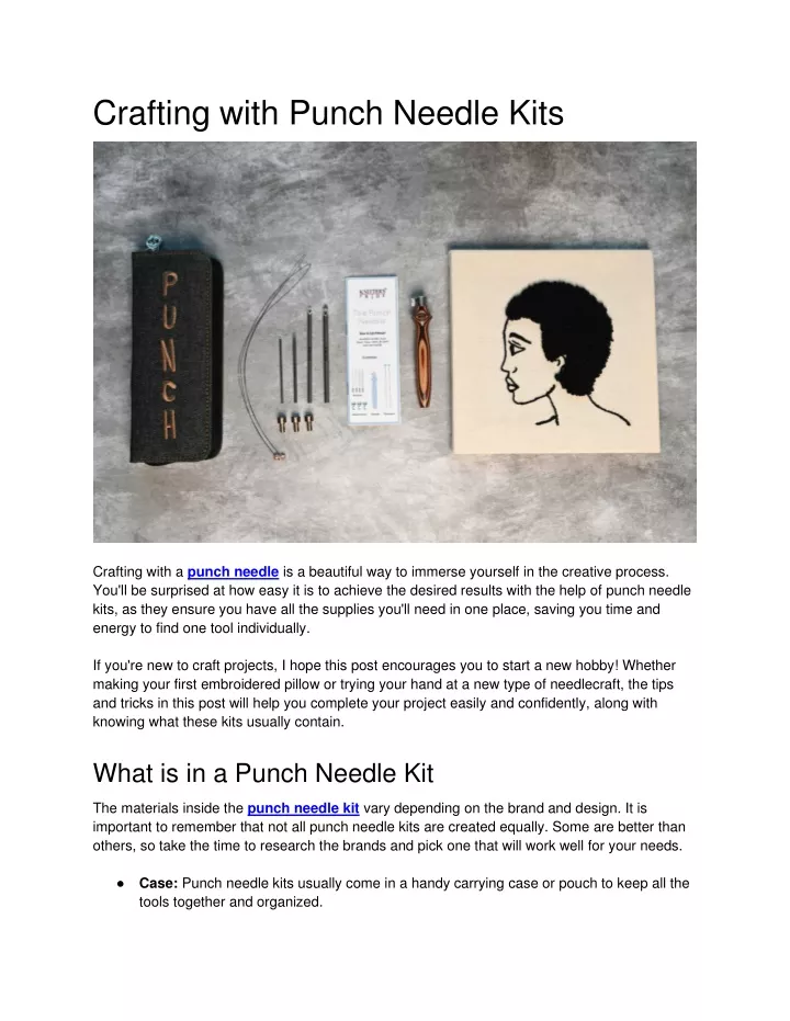 crafting with punch needle kits