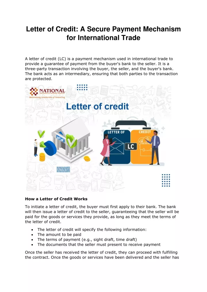 letter of credit a secure payment mechanism