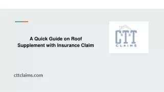 A Quick Guide on Roof Supplement with Insurance Claim