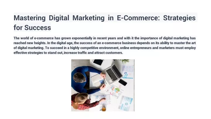 mastering digital marketing in e commerce