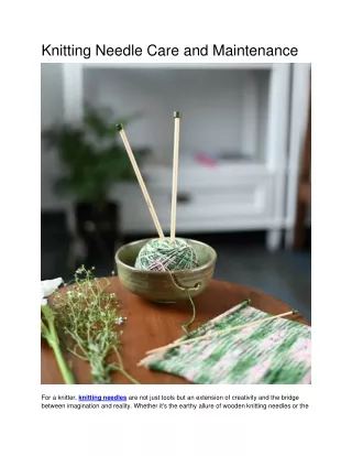knitting needle care and maintenance