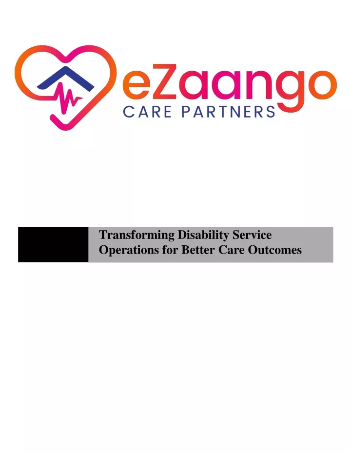 transforming disability service operations