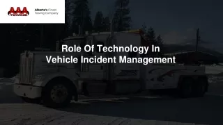 role of technology in vehicle incident management