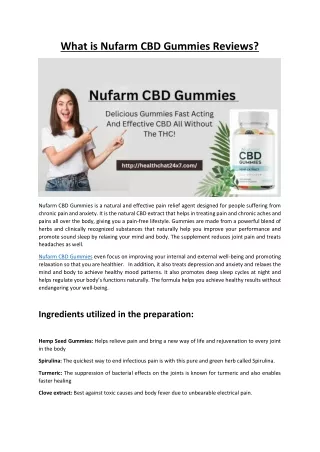 What is Nufarm CBD Gummies Reviews