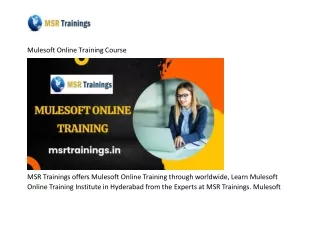 Mulesoft Online Training Course