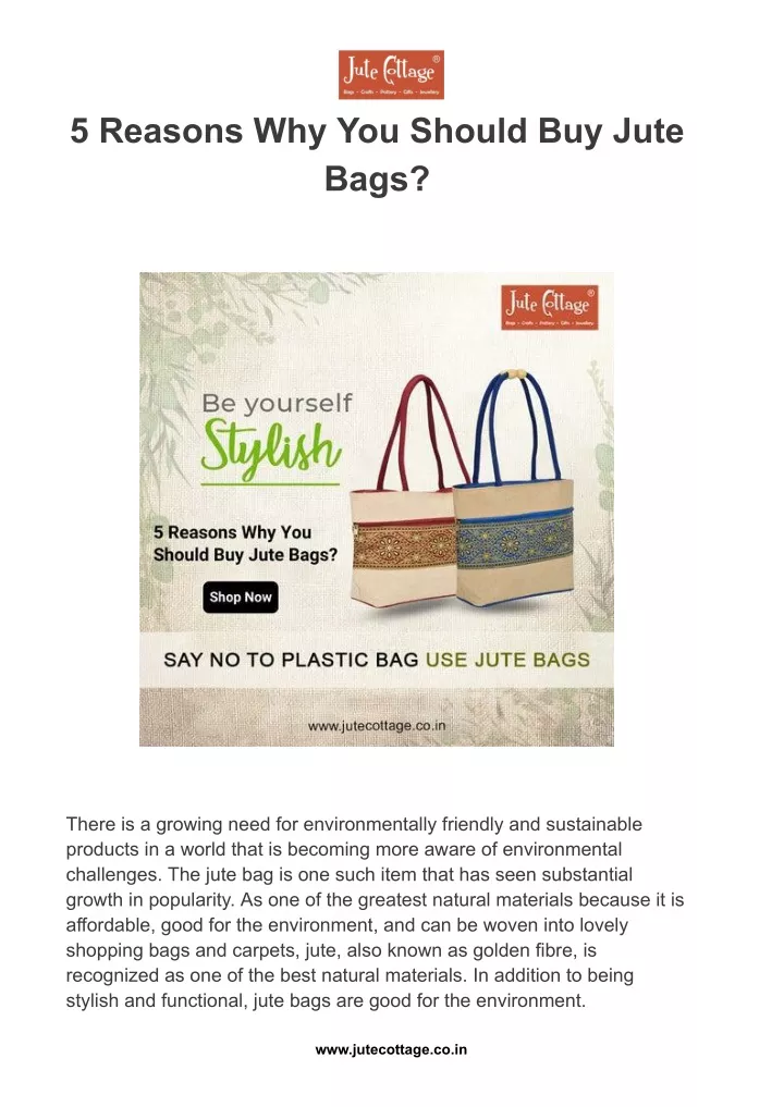 5 reasons why you should buy jute bags