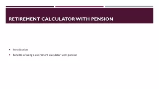 Retirement Calculator with Pension
