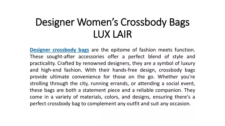 designer women s crossbody bags lux lair