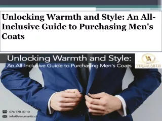 Unlocking Warmth and Style An All-Inclusive Guide to Purchasing Men's Coats