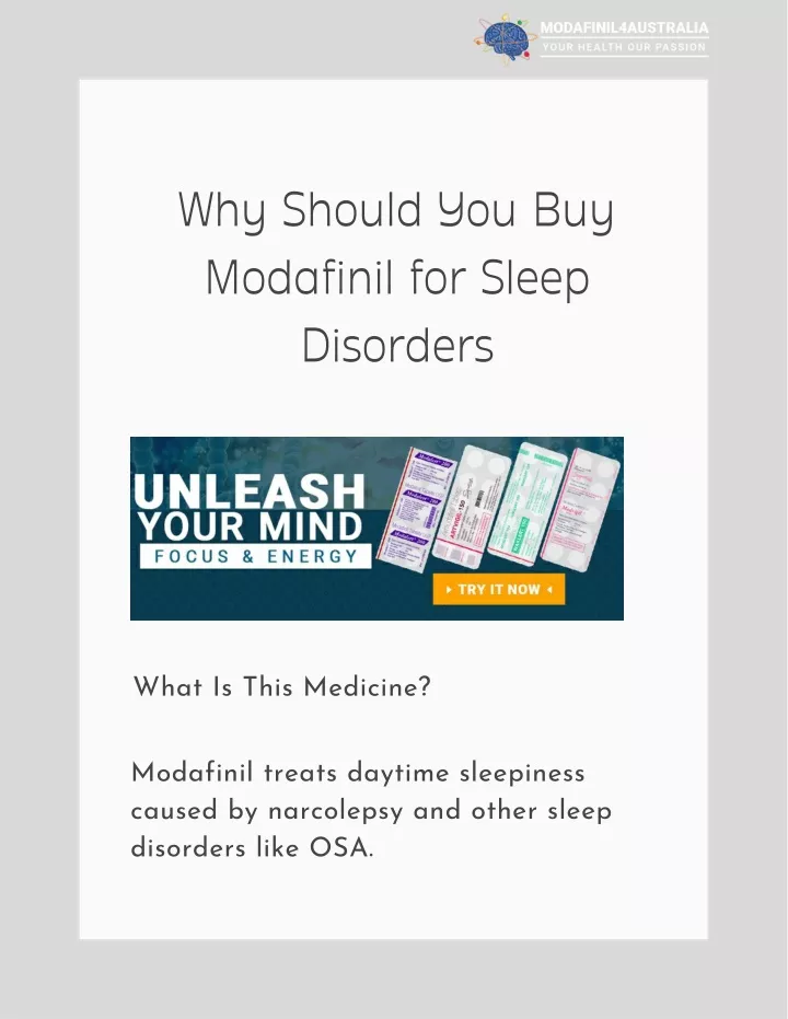 why should you buy modafinil for sleep disorders