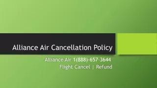 Alliance Air Cancellation Policy