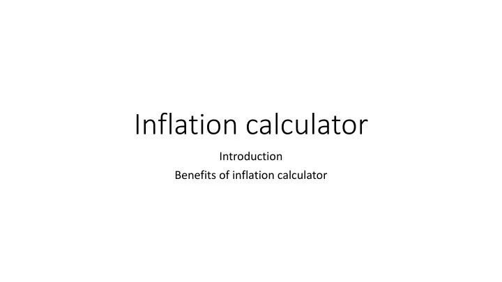 inflation calculator