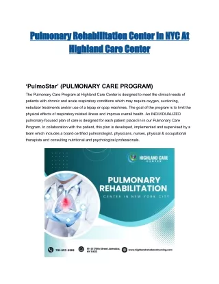 How To Find The Best Pulmonary Rehabilitation Center In NYC Or Nearby