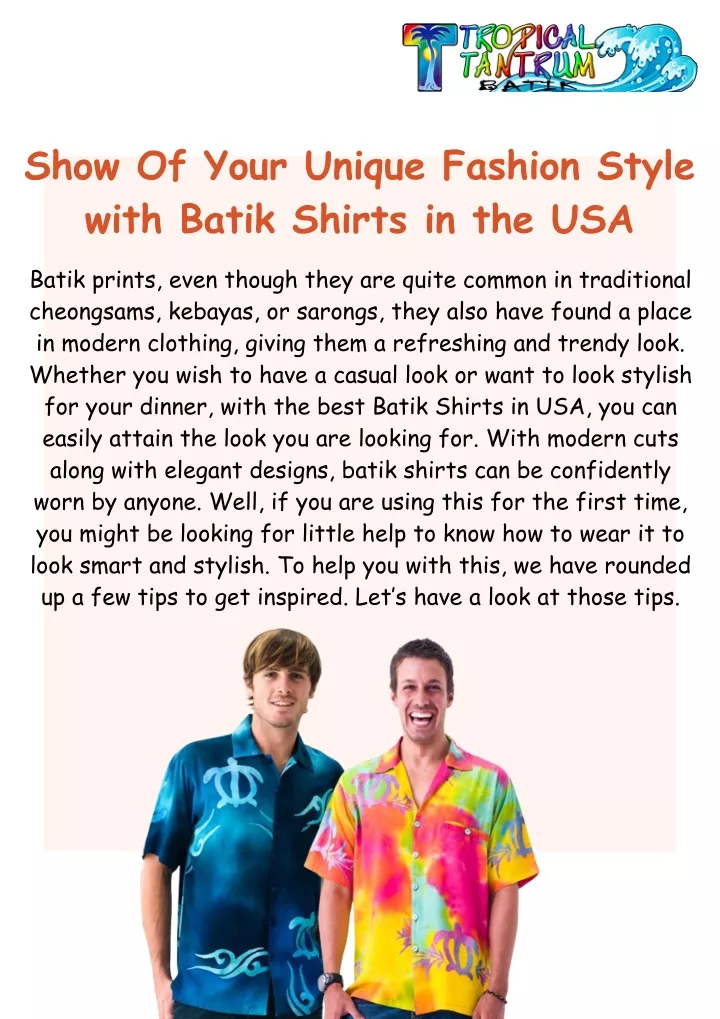 show of your unique fashion style with batik