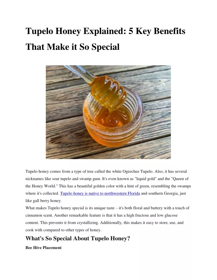 tupelo honey explained 5 key benefits