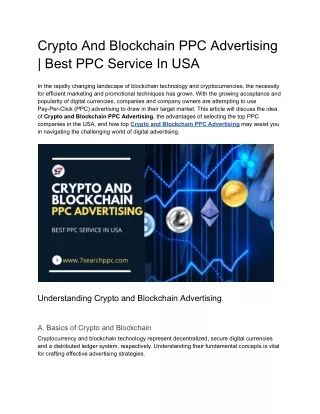 Crypto And Blockchain PPC Advertising _ Best PPC Service In USA