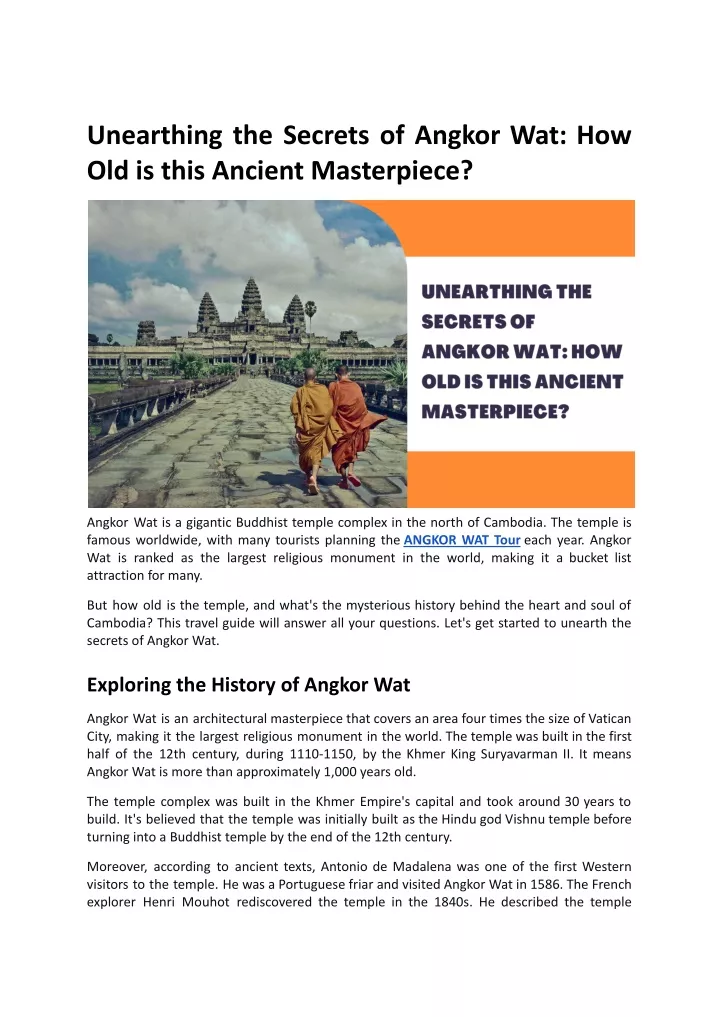 unearthing the secrets of angkor