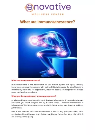 What are Immunosenescence