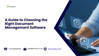 A Guide to Choosing the Right Document Management Software