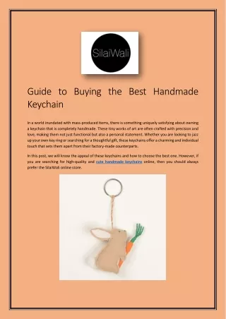 Guide to Buying the Best Handmade Keychain