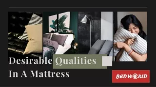 What Are The Desirable Qualities In A Mattress | Double Mattress Perth