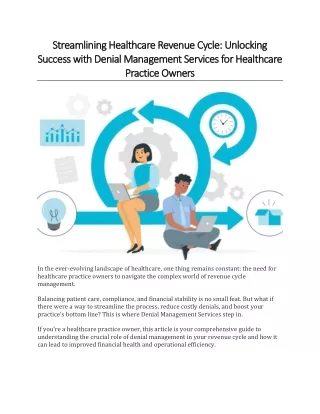 Streamlining Healthcare Revenue Cycle - Unlocking Success with Denial Management Services for Healthcare Practice Owners