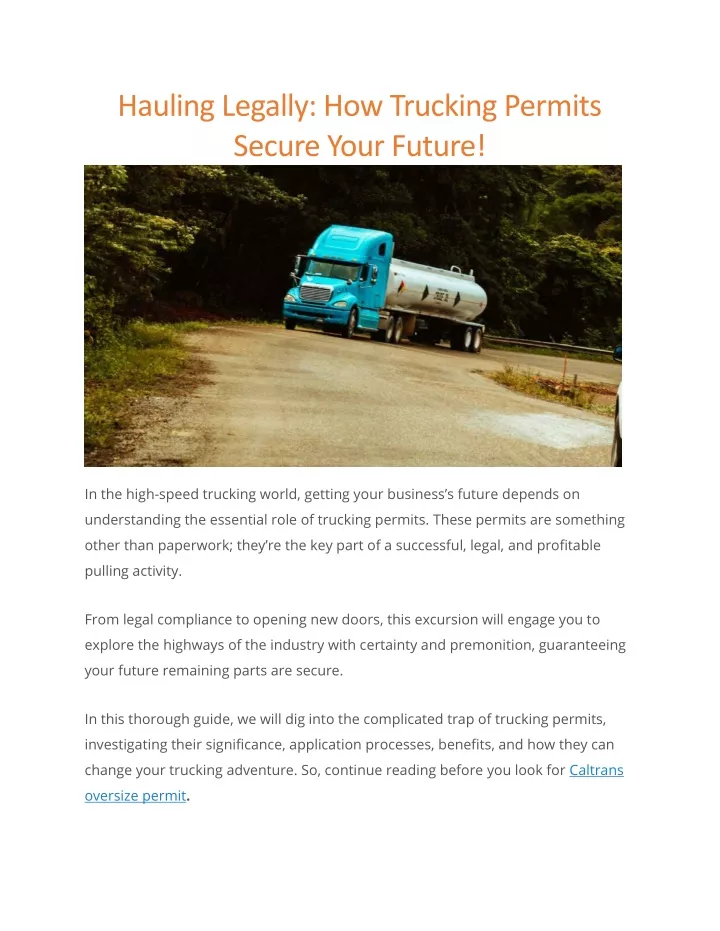 hauling legally how trucking permits secure your